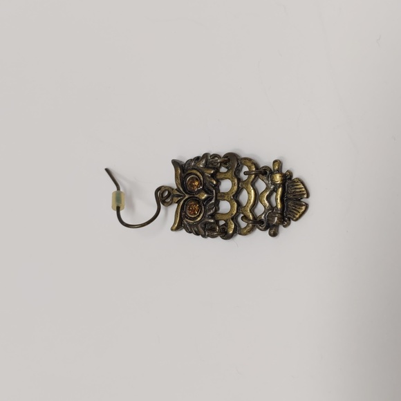 Owl Earrings Articulated Pierced - Picture 5 of 6